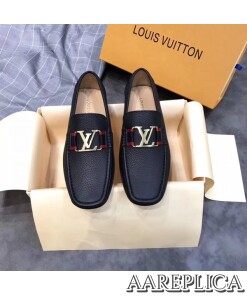 Replica Louis Vuitton Monte Carlo Mocassin In Black Leather 2