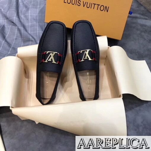 Replica Louis Vuitton Monte Carlo Mocassin In Black Leather 3