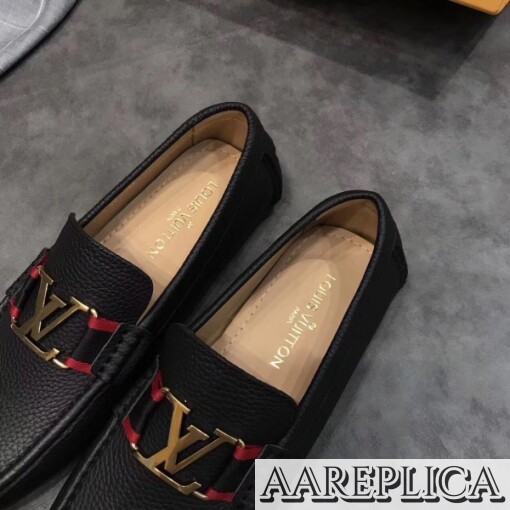 Replica Louis Vuitton Monte Carlo Mocassin In Black Leather 6