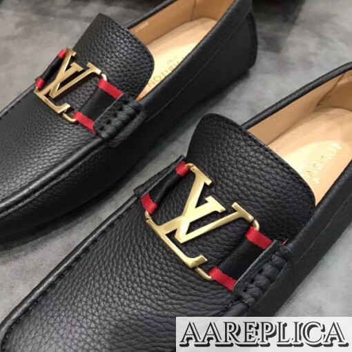 Replica Louis Vuitton Monte Carlo Mocassin In Black Leather 8