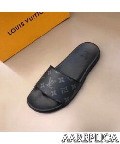 Replica Louis Vuitton Waterfront Mules In Monogram Eclipse 2