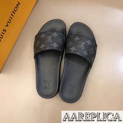 Replica Louis Vuitton Waterfront Mules In Monogram Eclipse 4