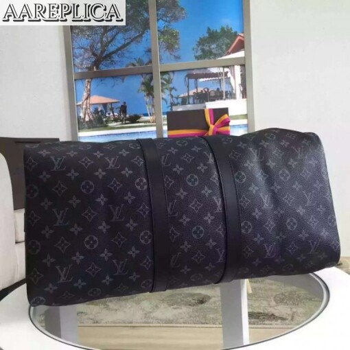 Replica Louis Vuitton Keepall 55 Bandouliere Monogram Eclipse M40605 6