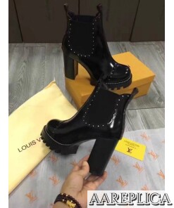 Replica Louis Vuitton Black Rockabily Ankle Boot 2