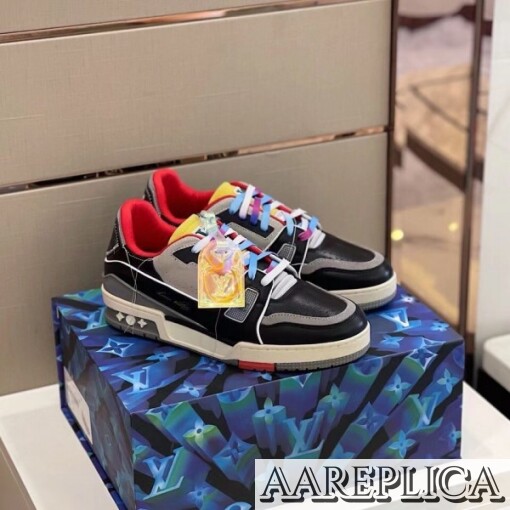 Replica Louis Vuitton LV Trainer Sneakers In Multicolour Leather 7