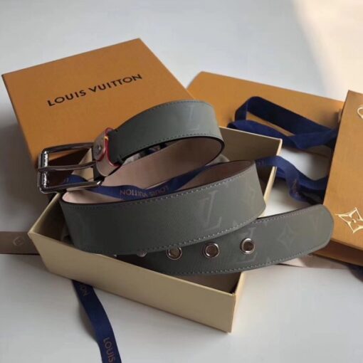 Replica Louis Vuitton Voyager 35mm Belt Monogram Titanium MP043U 8