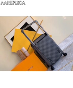 Replica Louis Vuitton Horizon 55 Rolling Luggage Damier Graphite N23209 2