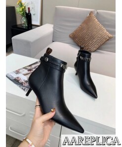 Replica Louis Vuitton Black Call Back Ankle Boots 2