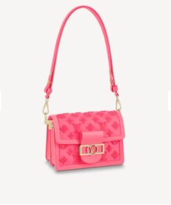 Replica Louis Vuitton MINI DAUPHINE Bag Fluo Pink M20747