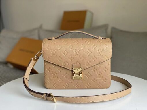 Replica Louis Vuitton Pochette Metis Monogram Empreinte Cream M44738 2