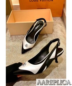 Replica Louis Vuitton Archlight Slingback Pumps In White Satin 2