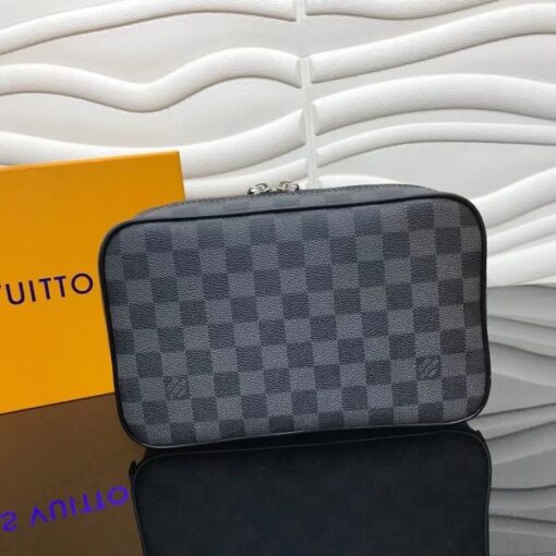 Replica Louis Vuitton Toilet Pouch GM Damier Graphite N47521 7