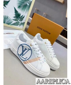 Replica Louis Vuitton White/Blue Time Out Sneakers 2