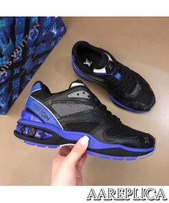 Replica Louis Vuitton Blue/Black LV Trail Sneakers 2