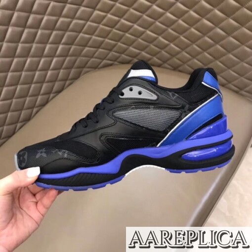 Replica Louis Vuitton Blue/Black LV Trail Sneakers 6