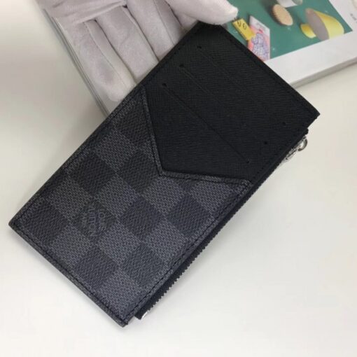 Replica Louis Vuitton Coin Card Holder Damier Graphite N64038 3