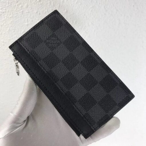 Replica Louis Vuitton Coin Card Holder Damier Graphite N64038 5