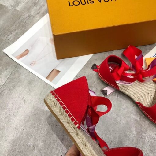 Replica Louis Vuitton LV Escale Starboard Flat Espadrille Red 3