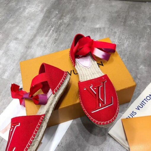 Replica Louis Vuitton LV Escale Starboard Flat Espadrille Red 5