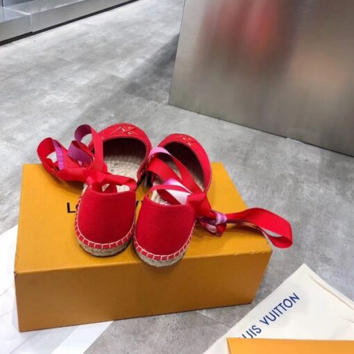 Replica Louis Vuitton LV Escale Starboard Flat Espadrille Red 6