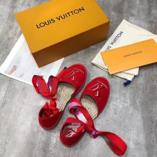 Replica Louis Vuitton LV Escale Starboard Flat Espadrille Red 8