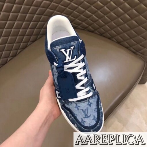 Replica Louis Vuitton LV Trainer Sneakers In Monogram Denim 6