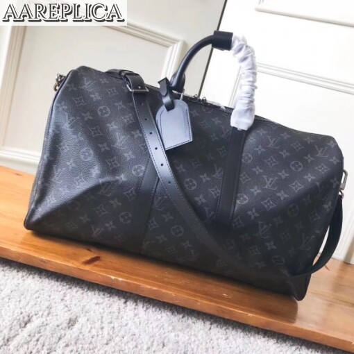 Replica Louis Vuitton Keepall 45 Bandouliere Monogram Eclipse M40569 3