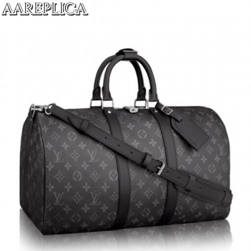 Replica Louis Vuitton Keepall 45 Bandouliere Monogram Eclipse M40569 6