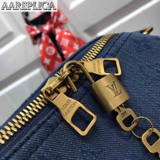 Replica Louis Vuitton Keepall Bandouliere 50 Monogram Denim M44645 5