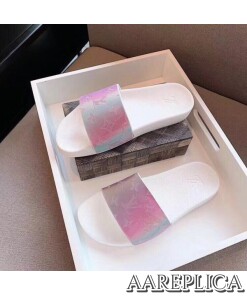 Replica Louis Vuitton Waterfront Mules In Pink Iridescent Monogram 2