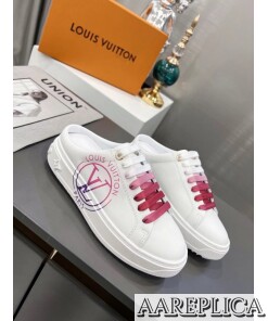 Replica Louis Vuitton Time Out Open Back Sneakers Fuchsia 2