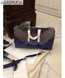 Replica Louis Vuitton Keepall Bandouliere 50 Monogram Pacific Blue M43861 2