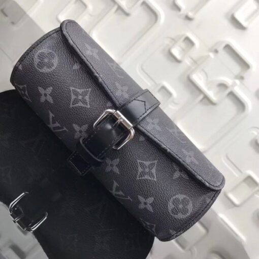 Replica Louis Vuitton 3 Watch Case Monogram Eclipse M43385 4