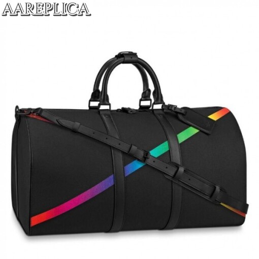 Replica Louis Vuitton Keepall Bandouliere 50 Taiga Rainbow M30345