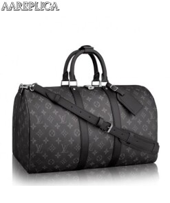 Replica Louis Vuitton Keepall 55 Bandouliere Monogram Eclipse M40605