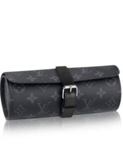 Replica Louis Vuitton 3 Watch Case Monogram Eclipse M43385