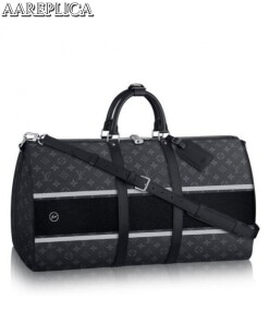 Replica Louis Vuitton Keepall Bandouli??re 55 Monogram Eclipse Flash M43414