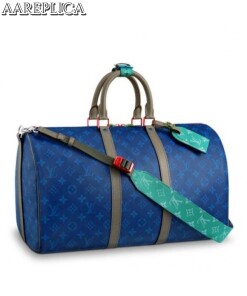 Replica Louis Vuitton Keepall Bandouliere 45 Pacific Blue Monogram M43855