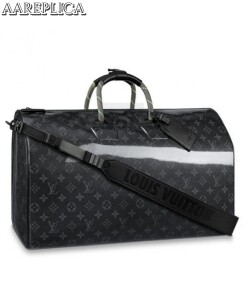 Replica Louis Vuitton Keepall Bandouliere 50 Monogram Eclipse Glaze M43901