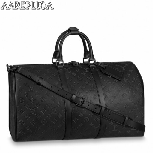 Replica Louis Vuitton Keepall Bandouliere 50 Monogram Shadow M44810