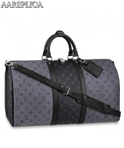 Replica Louis Vuitton Keepall Bandouliere 50 Monogram Eclipse M45392