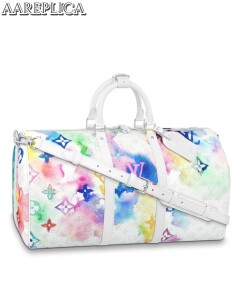 Replica Louis Vuitton Keepall Bandouliere 50 Monogram Watercolor Multico M45758