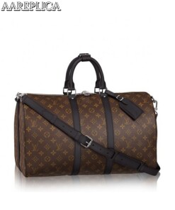 Replica Louis Vuitton Keepall Bandouli??re 45 Monogram Macassar M56711