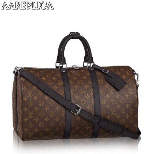 Replica Louis Vuitton Keepall Bandouli??re 45 Monogram Macassar M56711