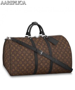 Replica Louis Vuitton Keepall Bandouli??re 55 Monogram Macassar M56714