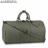 Replica Louis Vuitton Keepall Bandouliere 50 Monogram Shadow M44810 10