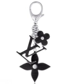 Replica Louis Vuitton Black Fleur d’Epi Bag Charm M65084