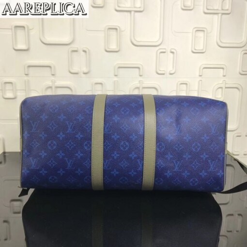 Replica Louis Vuitton Keepall Bandouliere 45 Pacific Blue Monogram M43855 2