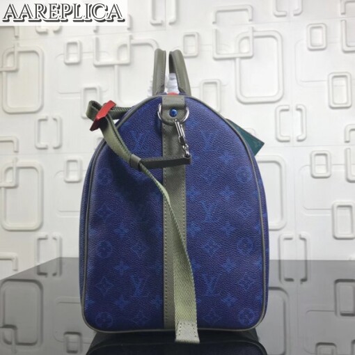 Replica Louis Vuitton Keepall Bandouliere 45 Pacific Blue Monogram M43855 5