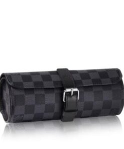 Replica Louis Vuitton 3 Watch Case Damier Graphite N41137